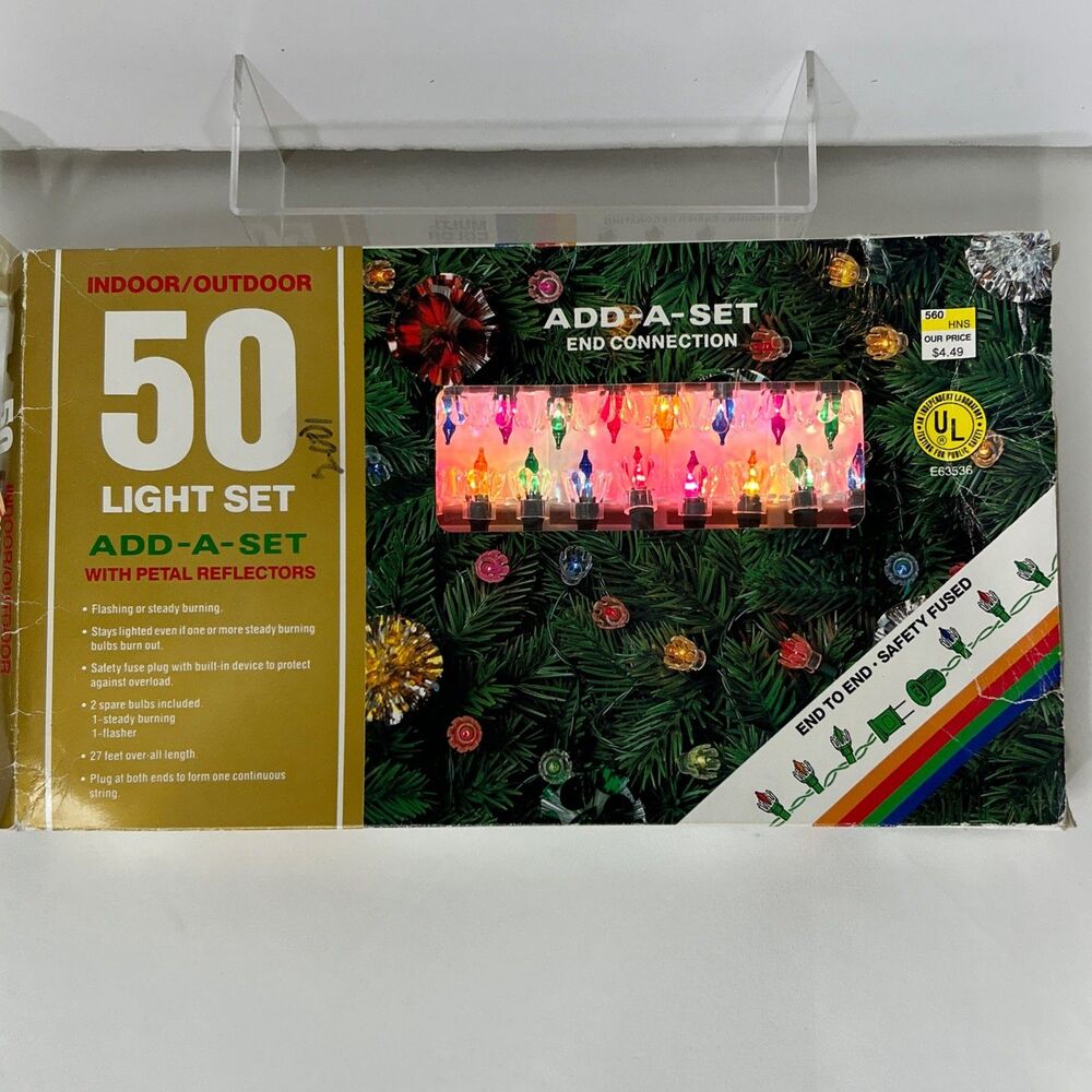 50 Christmas Lights Petal Reflector Tulip Flower Cover Multicolor Flashing